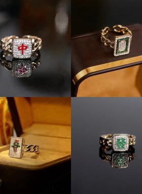 卡诗岚百鸟CR白板幺鸡开口轻奢气质创意个性礼物设计师同款戒指2