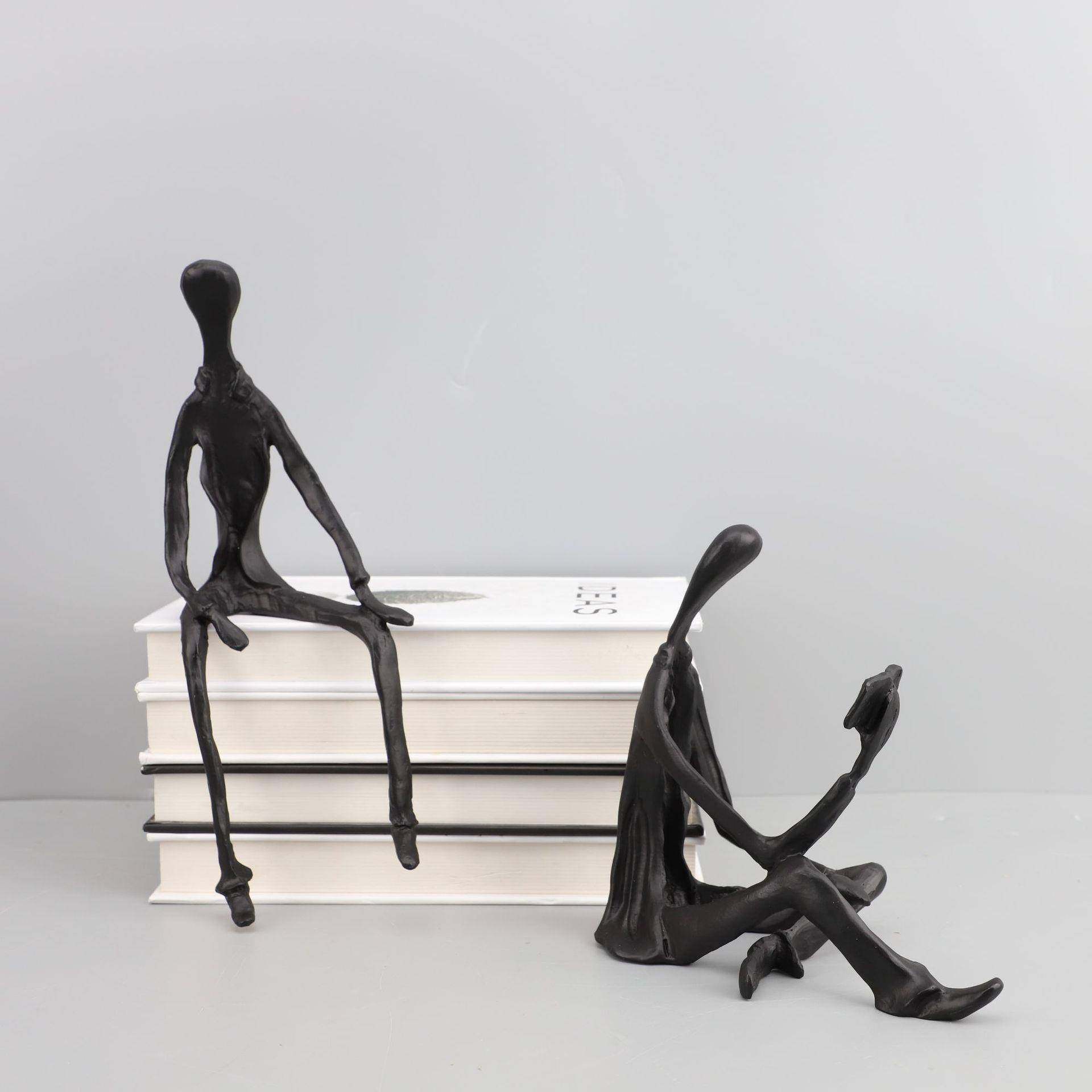 现代简约金属黑色小人摆件样板房酒柜卧室书房客厅桌面玄关饰品,家居饰品,装饰摆件,淘宝优惠券,粉丝福利购,淘宝优惠卷