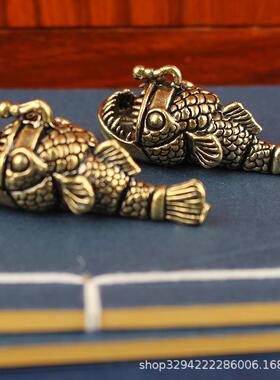 黄铜做旧深海安康鱼摆件做旧灯笼鱼模型摆件办公室摆件金属工艺品