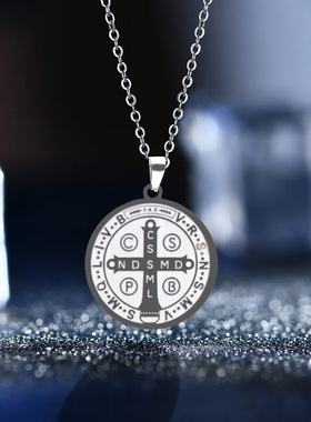 钛钢男女通用新款不锈钢圆形项链