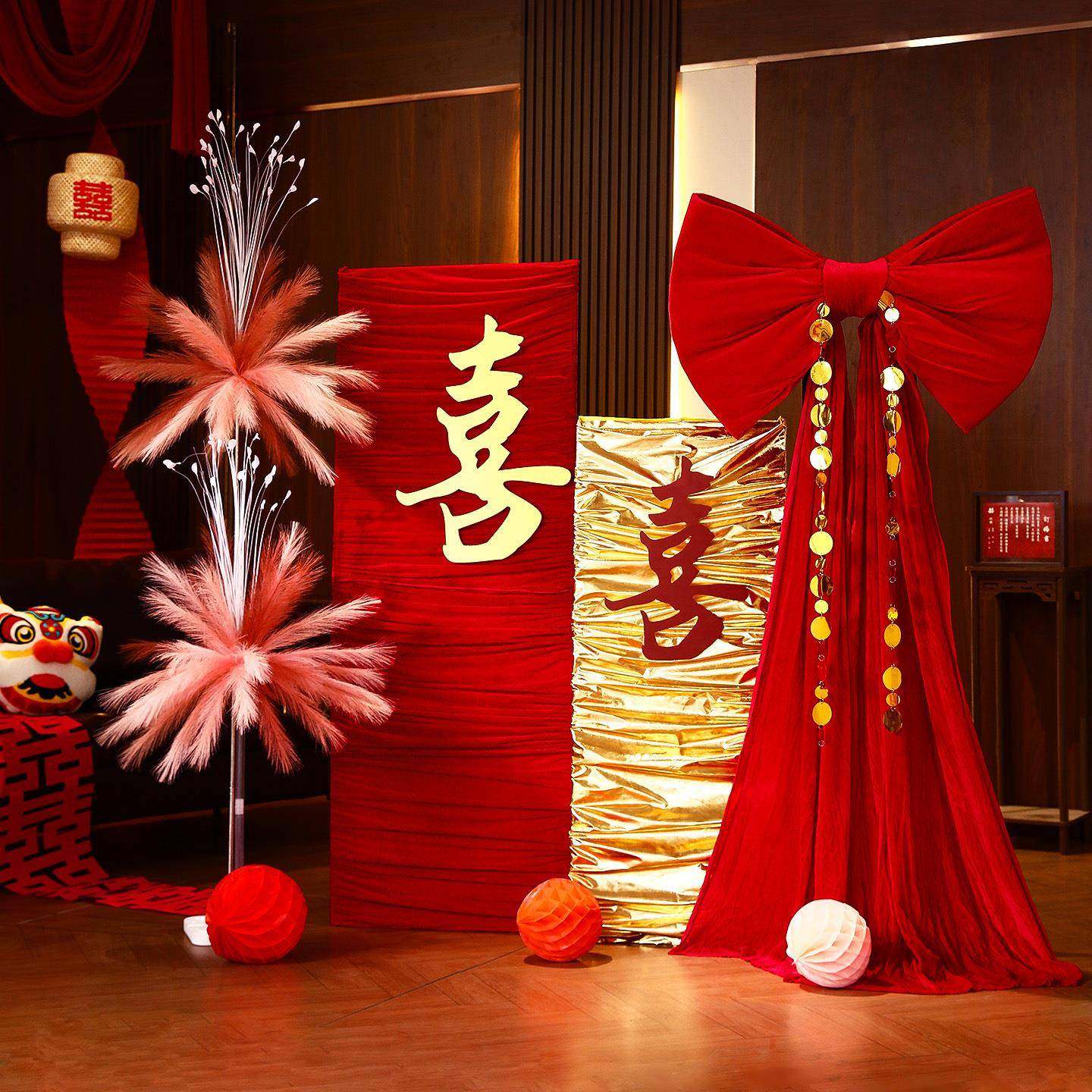 醒狮婚房布置套装酒店客厅卧室结婚装饰摆件订婚礼迎宾背景墙kt板,节庆用品/礼品,陪嫁用品套装,淘宝优惠券,粉丝福利购,淘宝优惠卷