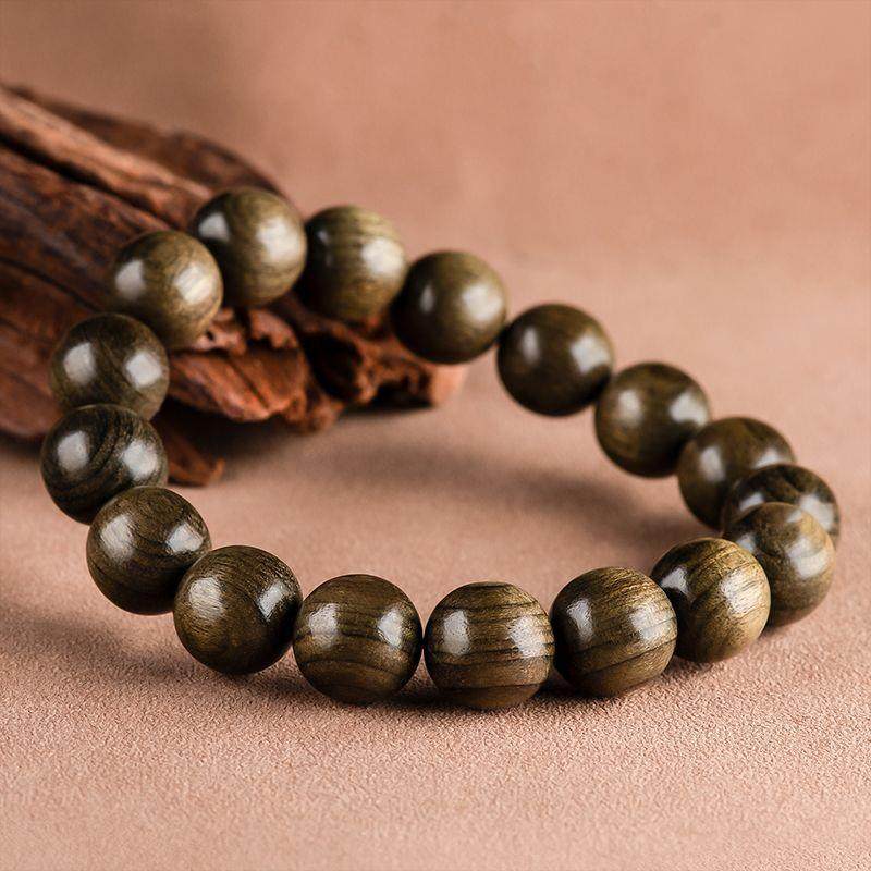 正宗金丝楠木手串男民族风阴沉木檀木文玩盘玩佛珠手链女情侣学生