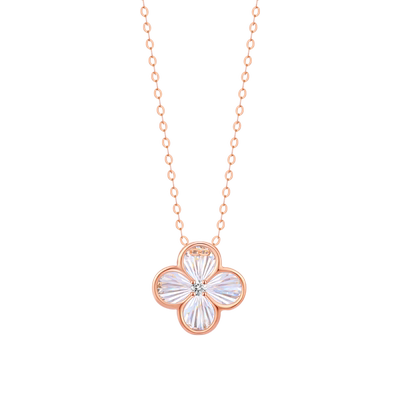 I DO四叶草系列18K金钻石项链七夕礼物情人节礼物送女友送老婆