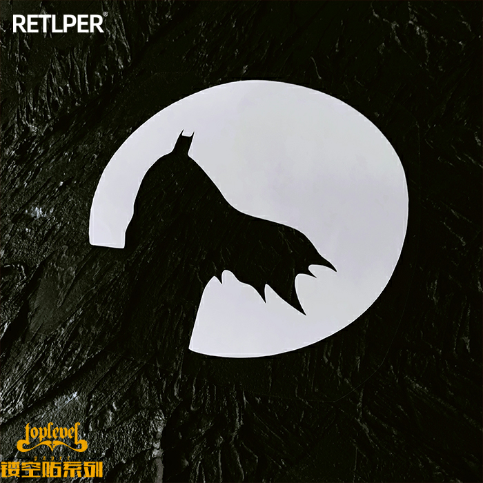 tlp镂空车贴dc蝙蝠侠背影月亮