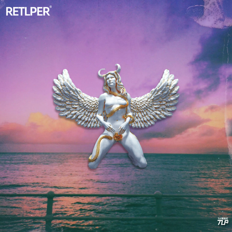 TLP反光车贴天使恶魔金蛇缠绕美