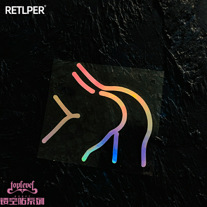 TLP镂空车贴 美女曲线翘臀俱乐部霓虹灯防水机车贴纸即时贴