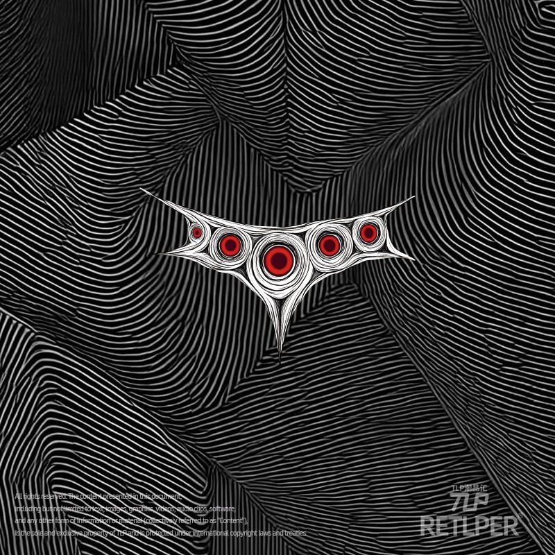 恶魔眼黑白红手绘汽摩防水贴纸