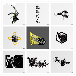 守望先锋周边 车贴 贴纸贴贴 源氏 莱因哈特大锤 死神