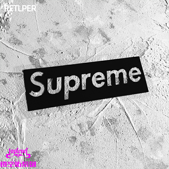 TLP镂空车贴 supre潮牌标志logo无痕胶贴摩托车贴纸