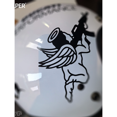 贴纸英文涂鸦头盔丘比特小天使