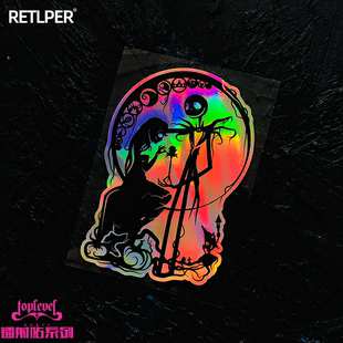 Sally TLP镭射车贴 and Jack 南瓜王子骷髅杰克贴纸 圣诞夜惊魂