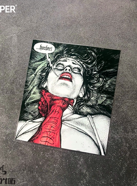 TLP反光车贴 请用力恶魔交易花臂撒旦烈焰红唇美女harder防水贴纸