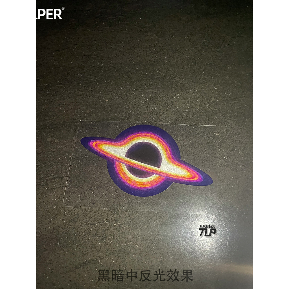 tlp反光车贴 彩色黑洞视界 扭曲吸积盘 宇宙天体个性汽车防水贴纸