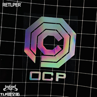 TLP镂空车贴 RoboCop机械战警铁甲威龙OCP公司logo科幻怀旧电影贴
