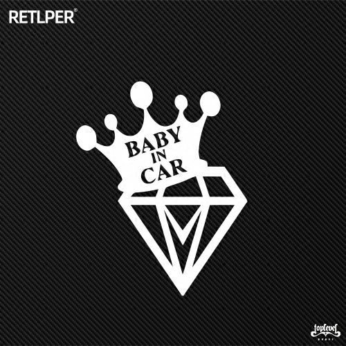 镂空车贴babyincar钻石皇冠TLP
