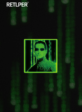 TLP反光贴纸  黑客帝国矩阵尼奥 绿色代码科幻电影汽摩平面贴纸