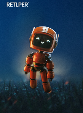 TLP反光贴纸 爱死机橙色小机器人Love Death&Robots 美剧平面贴纸