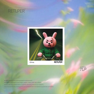 DRIVE拍立得风格 兔噜皮起飞I 汽摩防水贴纸 原创 RETLPER反光车贴