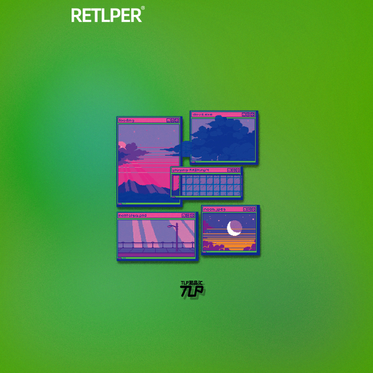 TLP反光贴像素版蒸汽波程序框