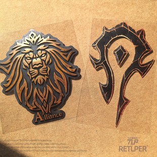 汽摩防水平面贴纸 狮王联盟部落标志魔兽 RETLPER镂空车贴 原创