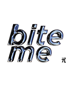 TLP镂空车贴 80年代季 bite me咬我啊我乐意英文立体效果平面贴纸