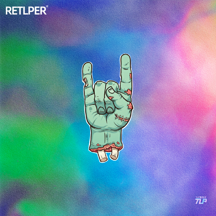TLP反光车贴僵尸手臂ROCK摇滚手