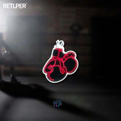 霓虹灯效果拳击运动汽摩防水平面贴纸 红色拳套 TLP反光车贴 原创