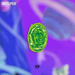 科幻动画电动车摩托防水贴纸 rick姥爷瑞克 TLP反光贴 绿色传送门