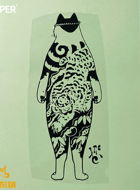 TLP镂空车贴 日式纹身猫下山虎Monmon Cats遮盖摩托车
