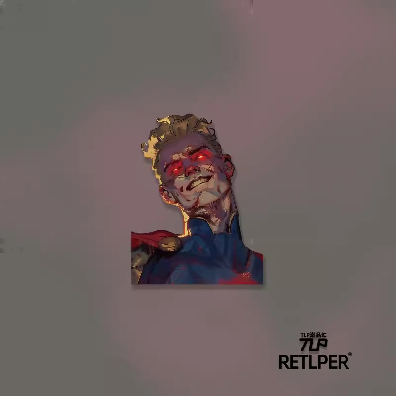 阿祖激光眼蓄力中老乡人防水贴纸