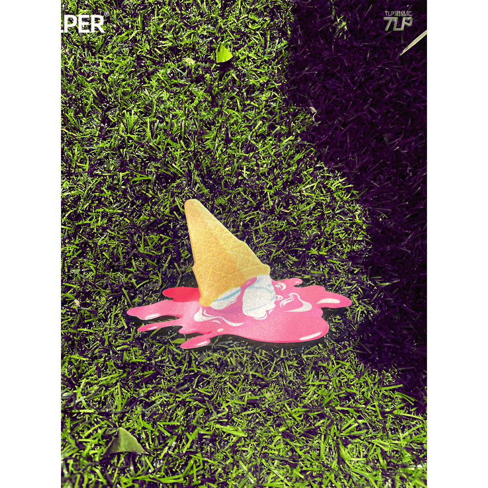 贴纸TLP反光车贴原创烈日下融化