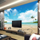 8d电视背景墙壁纸现代简约风景海景壁G画客厅墙布18d立体影视墙纸