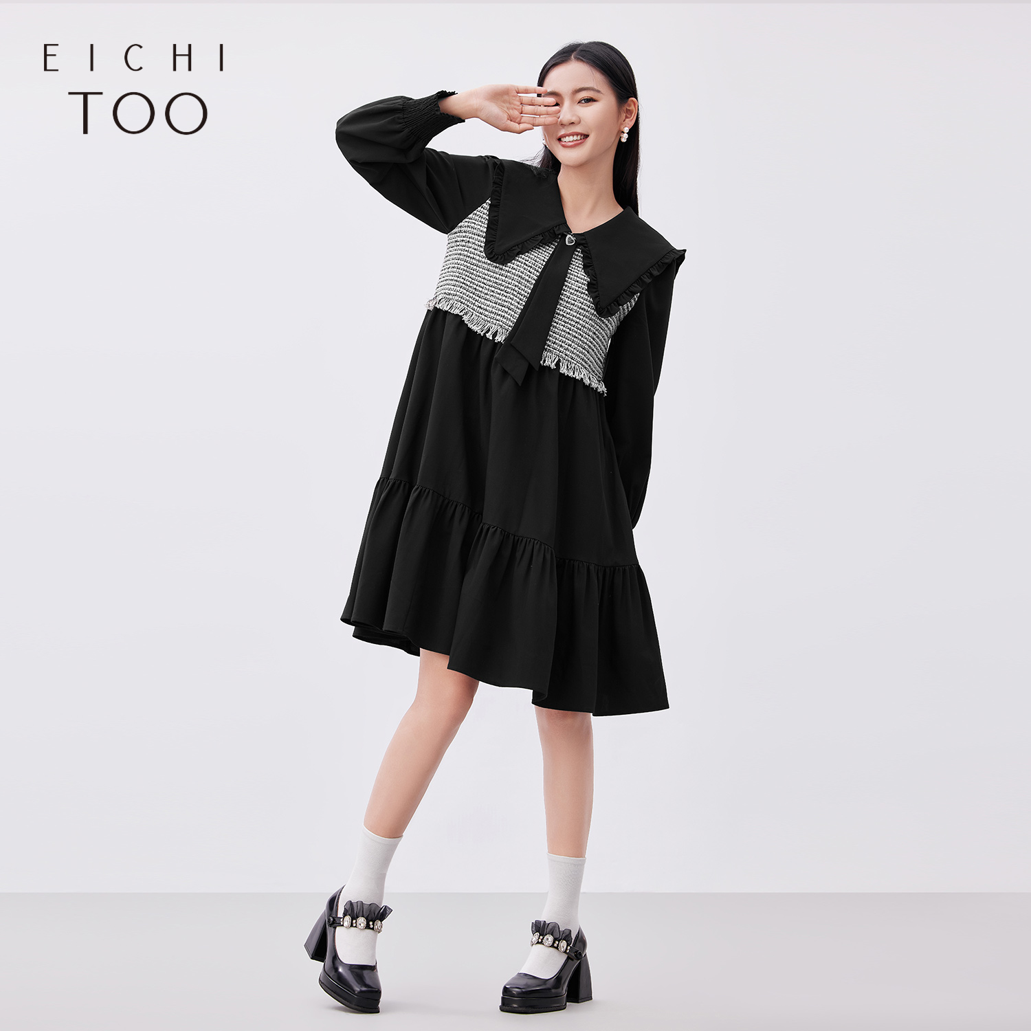 黑白撞色 小香风