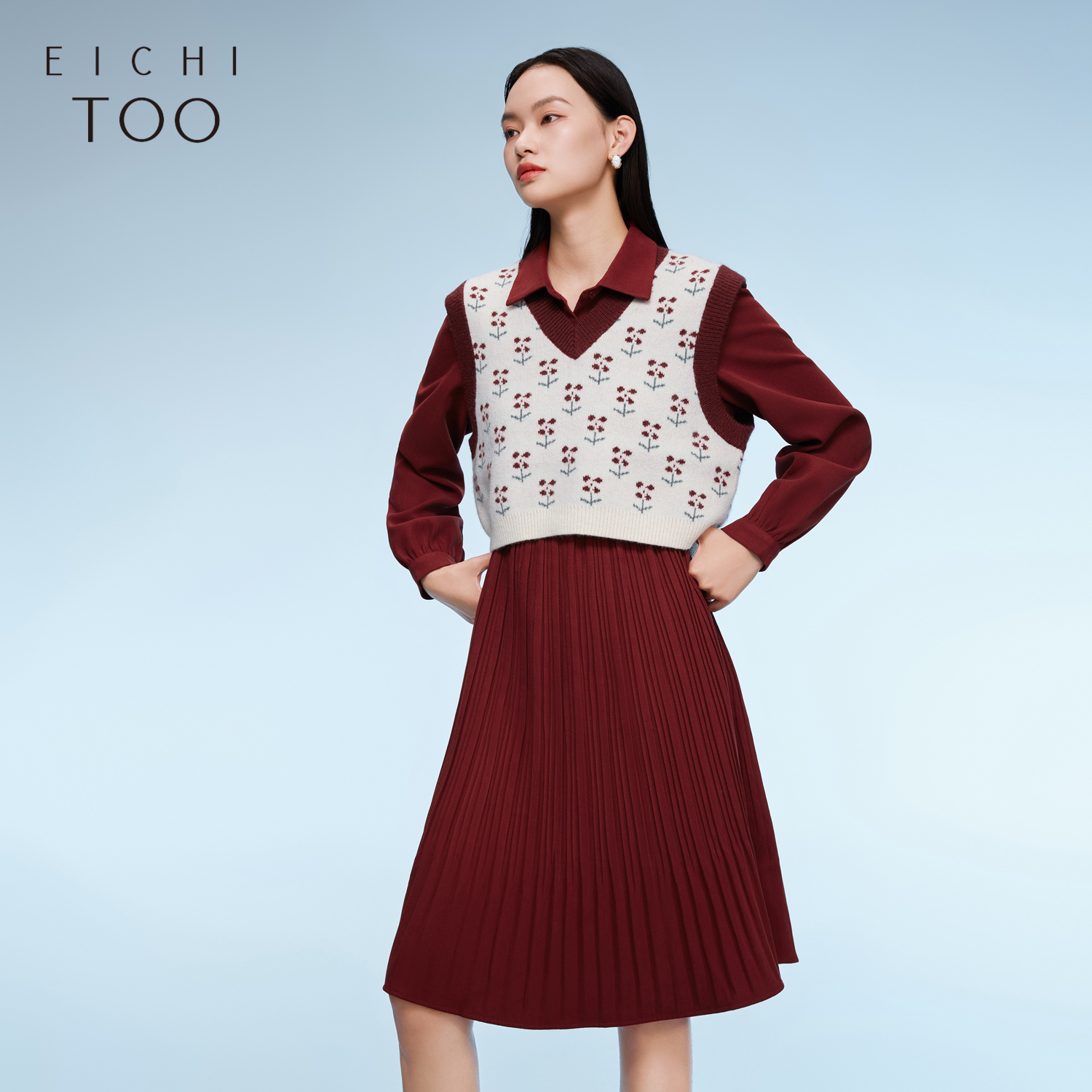 一衣多穿 花卉图案 穿着舒适