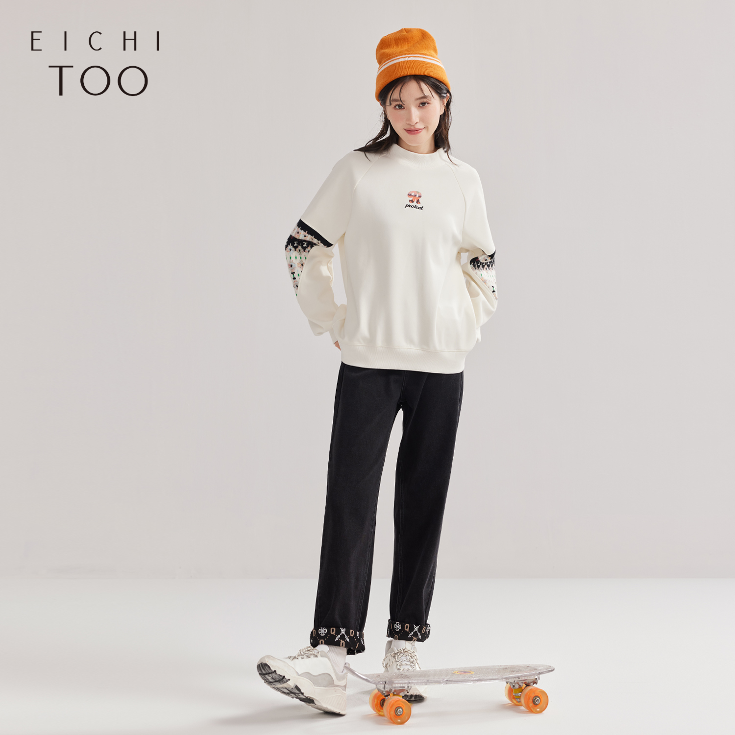 设计感 脚口翻边 柔软有弹