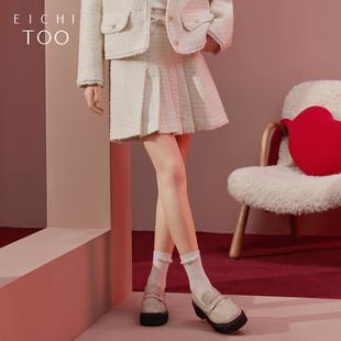 爱居兔春季 优雅淑女细闪小香风蝴蝶结半身裙单裙女