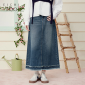爱居兔春季 水洗牛仔A字裙半身裙 基础百搭时尚
