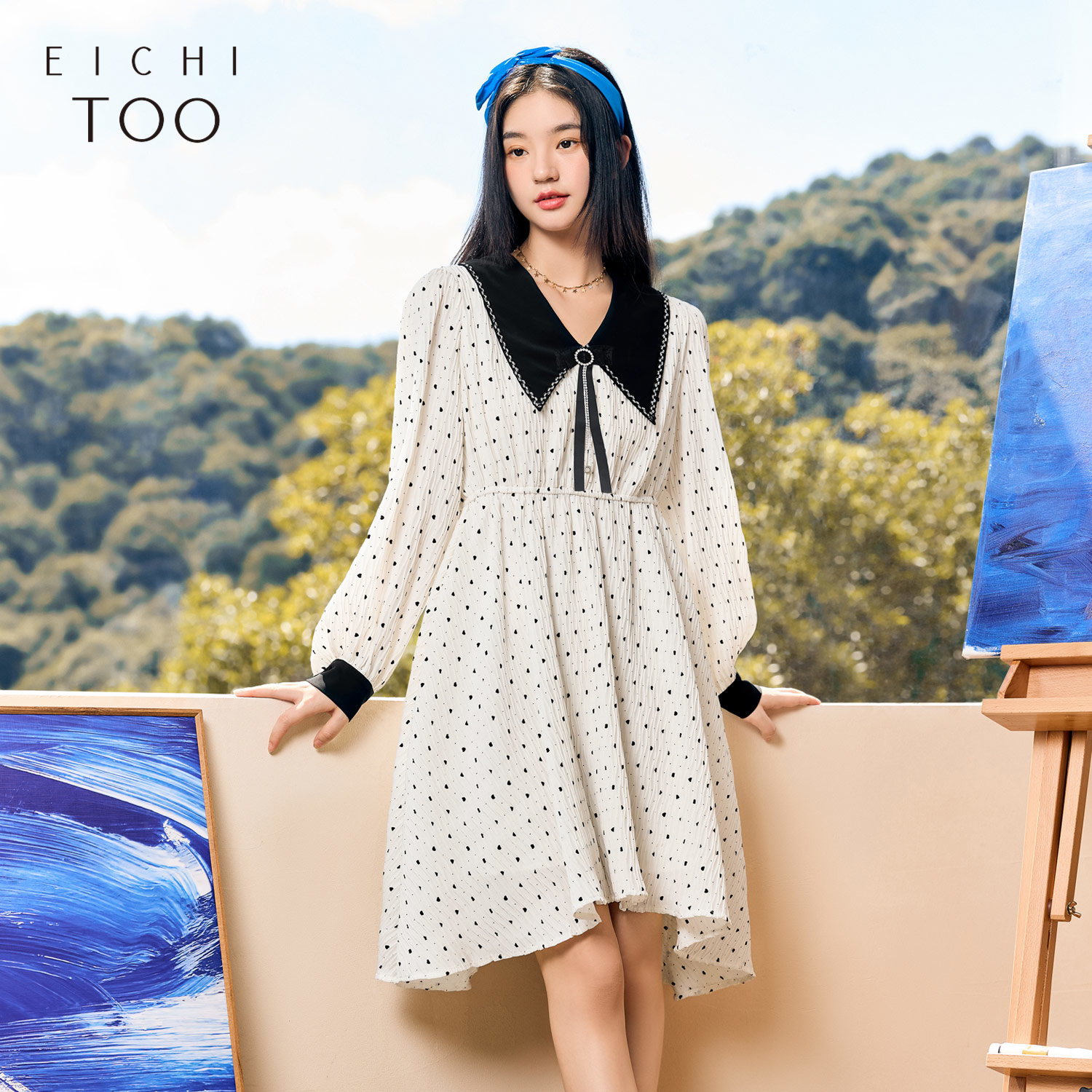 肌理感 撞色翻领 穿着时尚