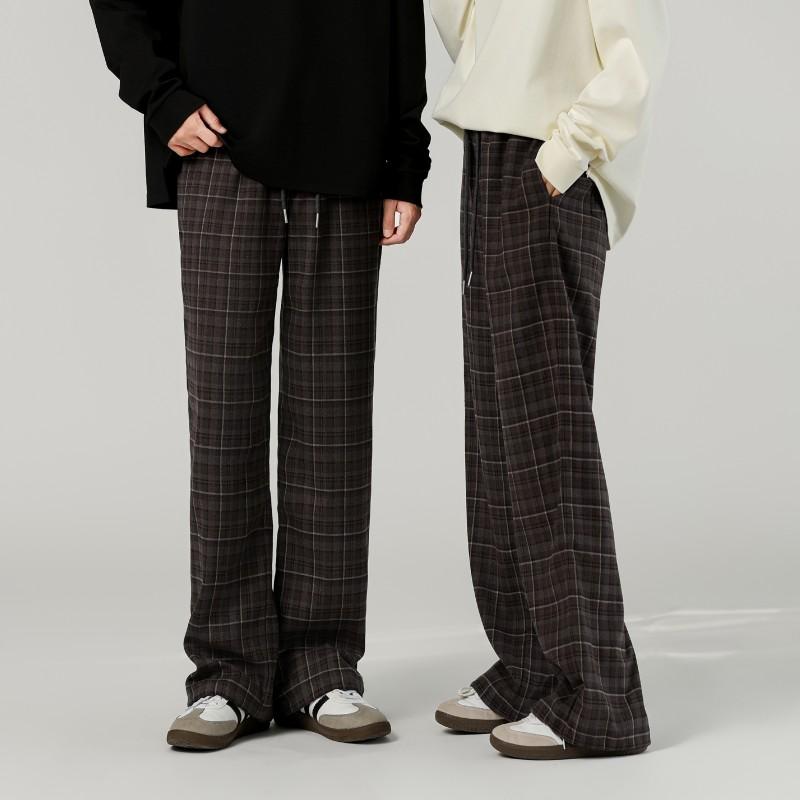 PICH 格纹休闲裤男女同款25秋冬新款百搭潮流美式风休闲直筒裤