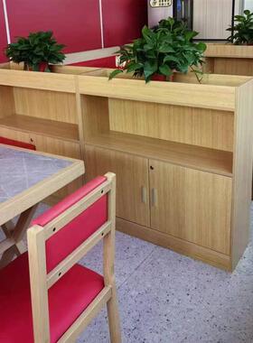 办公室花槽柜桌边矮n柜饭店双面隔断矮墙围挡格栅绿植柜工厂靠墙