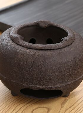 免打孔桌面自在钩l鬼面风炉碳炉隔热垫茶道火钵架子炭火炉铁壶套