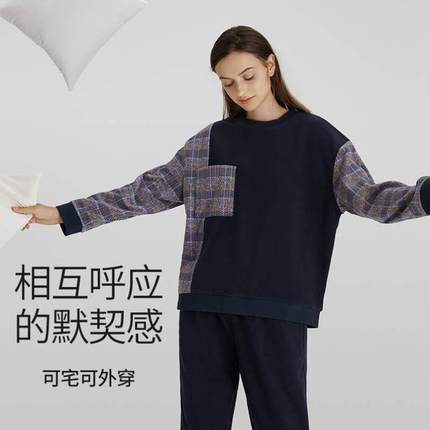 睡衣冬天家居服男长袖轻暖【女淳度】摇粒绒加厚套装加绒冬天情侣