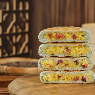 【青稞火腿黄米饼】纯手工美食健身代餐咸香老火腿米饼营养健康