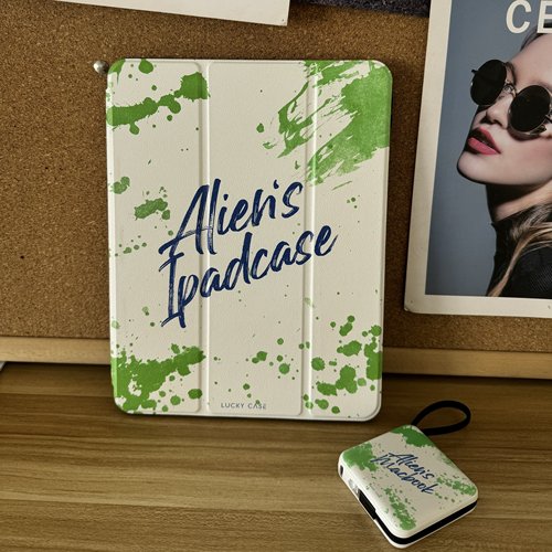 LC原创泼墨定制英文名设计IPad保护壳/带笔槽加厚ipadpro保护套