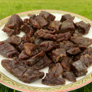 5袋内蒙特产小零食 部落传说风干牛肉干边角牛肉粒100g 七成干