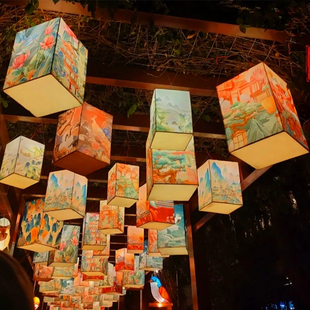 网红亮化装饰灯笼古镇景观街道z彩花灯户外国潮广告春节宫灯会定