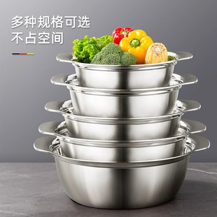 酸菜鱼盆304食品级不锈钢家用装水煮鱼片N毛血旺专用双耳大碗汤盆