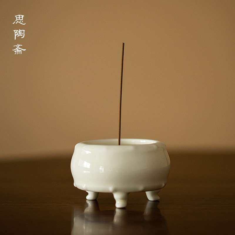 陶瓷小香炉香插香道供奉线香炉手工三足底座香薰炉功夫茶具配件,家居饰品,香托/香盘/香座/香插,淘宝优惠券,粉丝福利购,淘宝优惠卷
