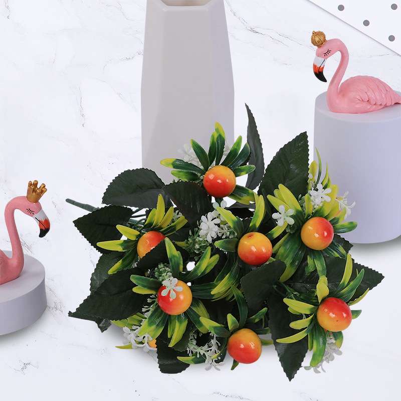 12头樱桃仿真绢花水果车厘子婚庆婚礼装饰室内餐桌摆放插花艺术