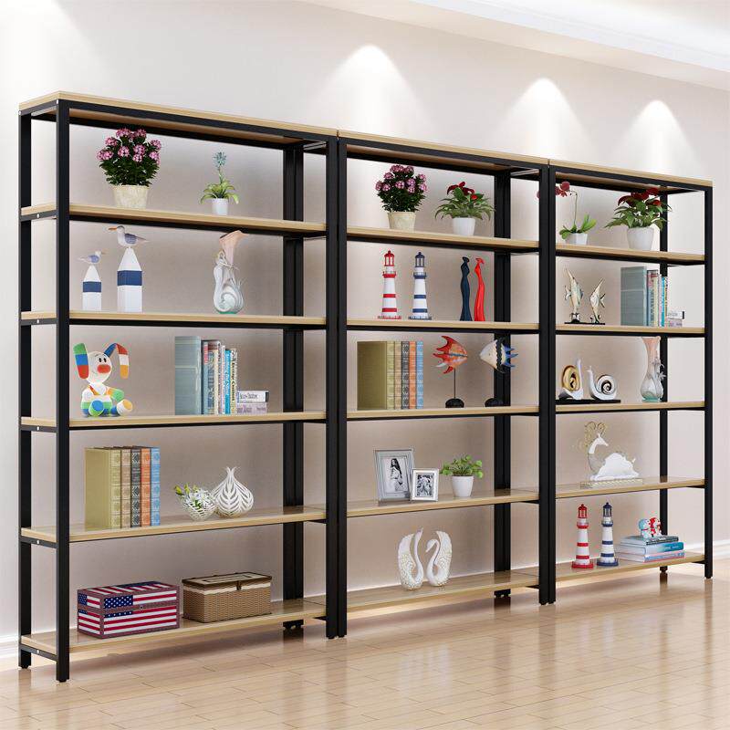 铁艺展示架多层隔板落地产品陈列客厅简易书架钢木货架